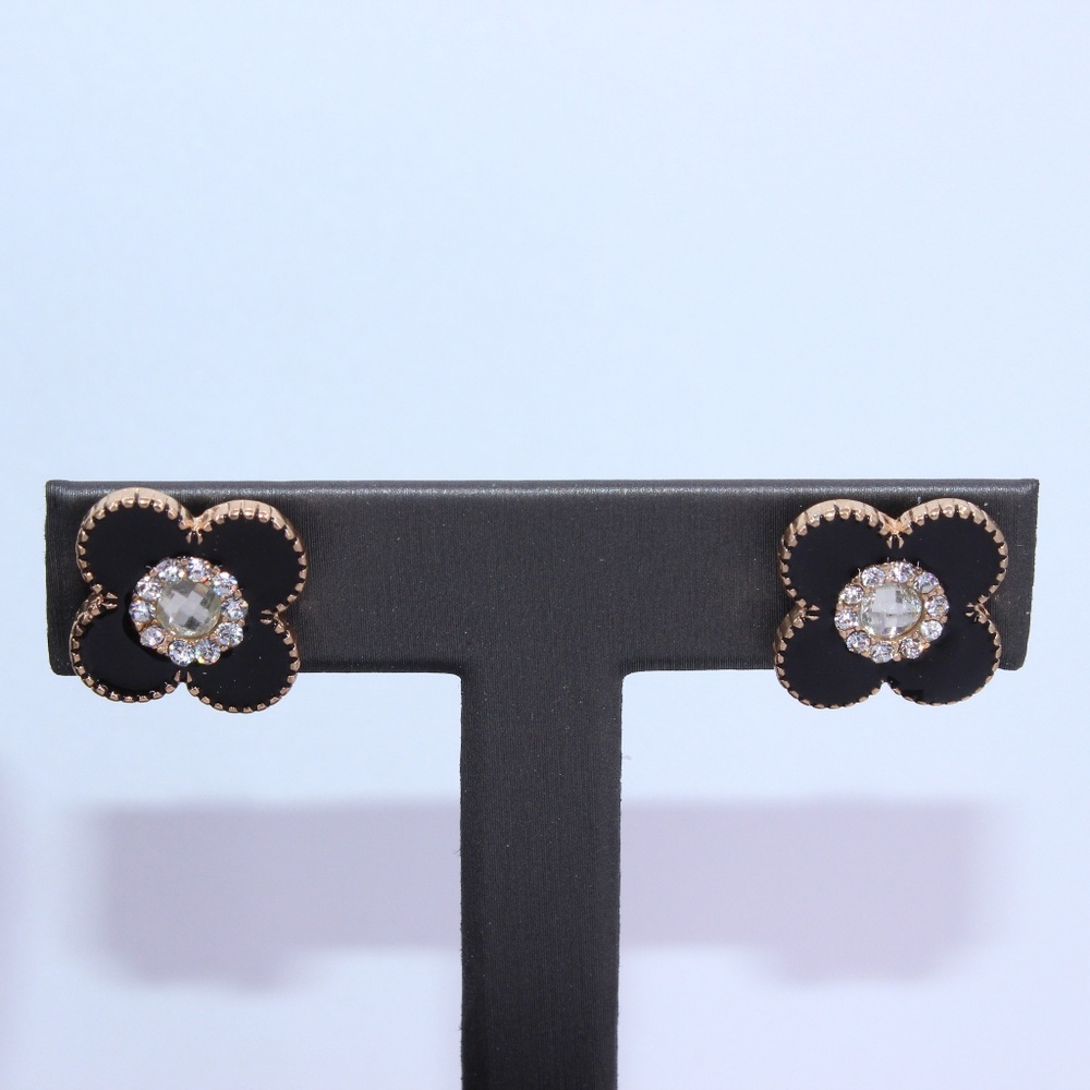 Black Flower Earrings
